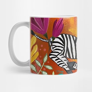 Zebra in the Rainbow Forest Mug